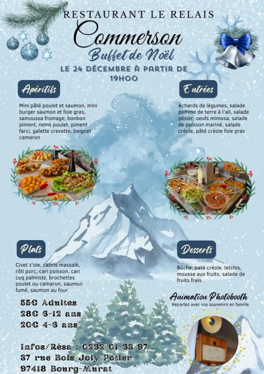 Le grand buffet de Noël, Le Tampon, Le Relais Commerson